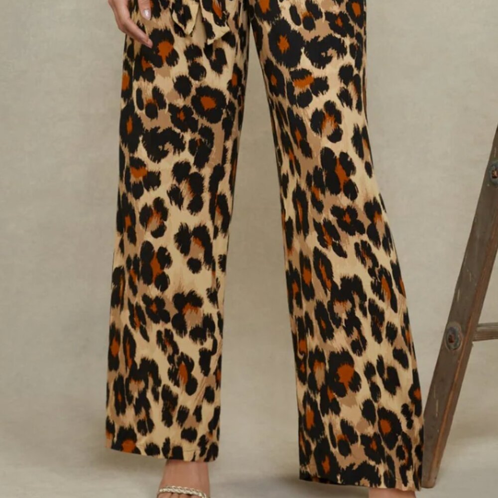 Tahari Leopard Print Halter Jumpsuit - Picture 3 of 4